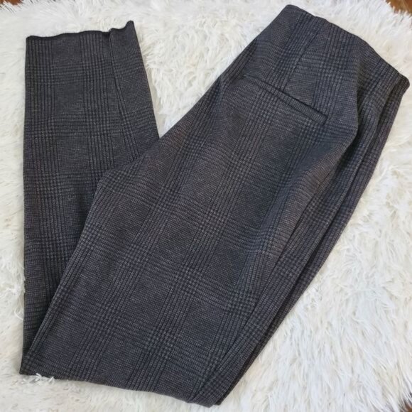 H&M Black and Dark Gray Plaid Mid Rise Pants Size Medium - Picture 1 of 13